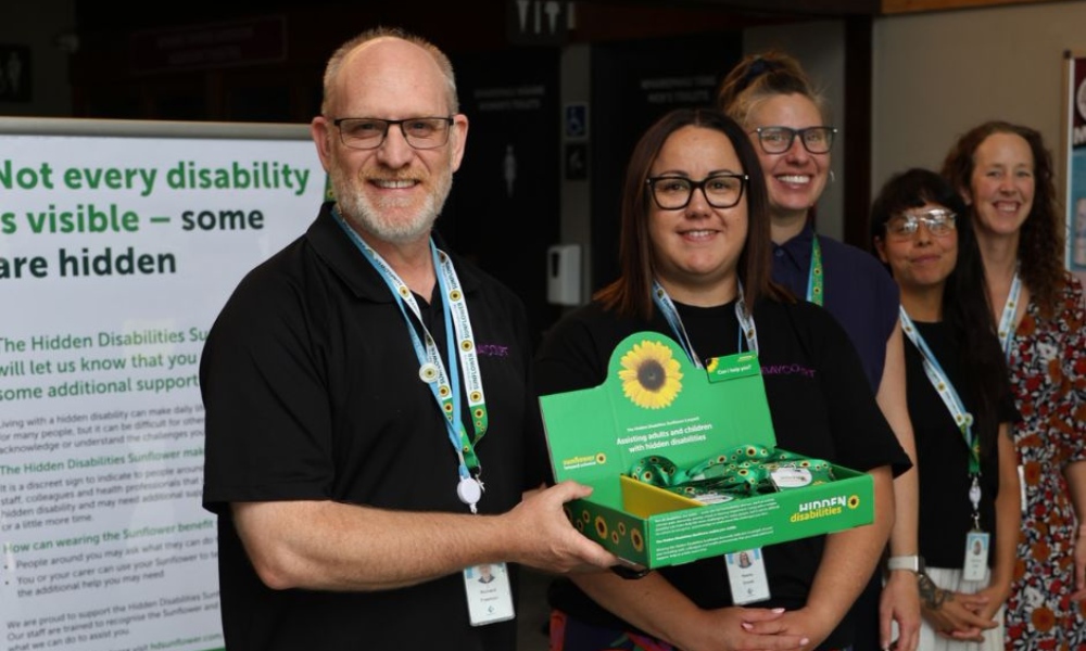 Baycourt staff supporting the Hidden Disabilities Sunflower programme.